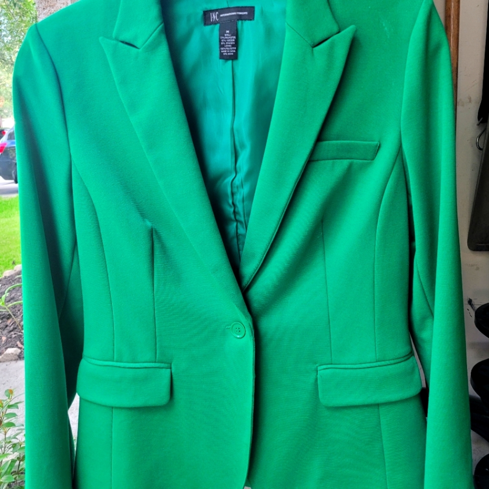 INC green blazer size medium
